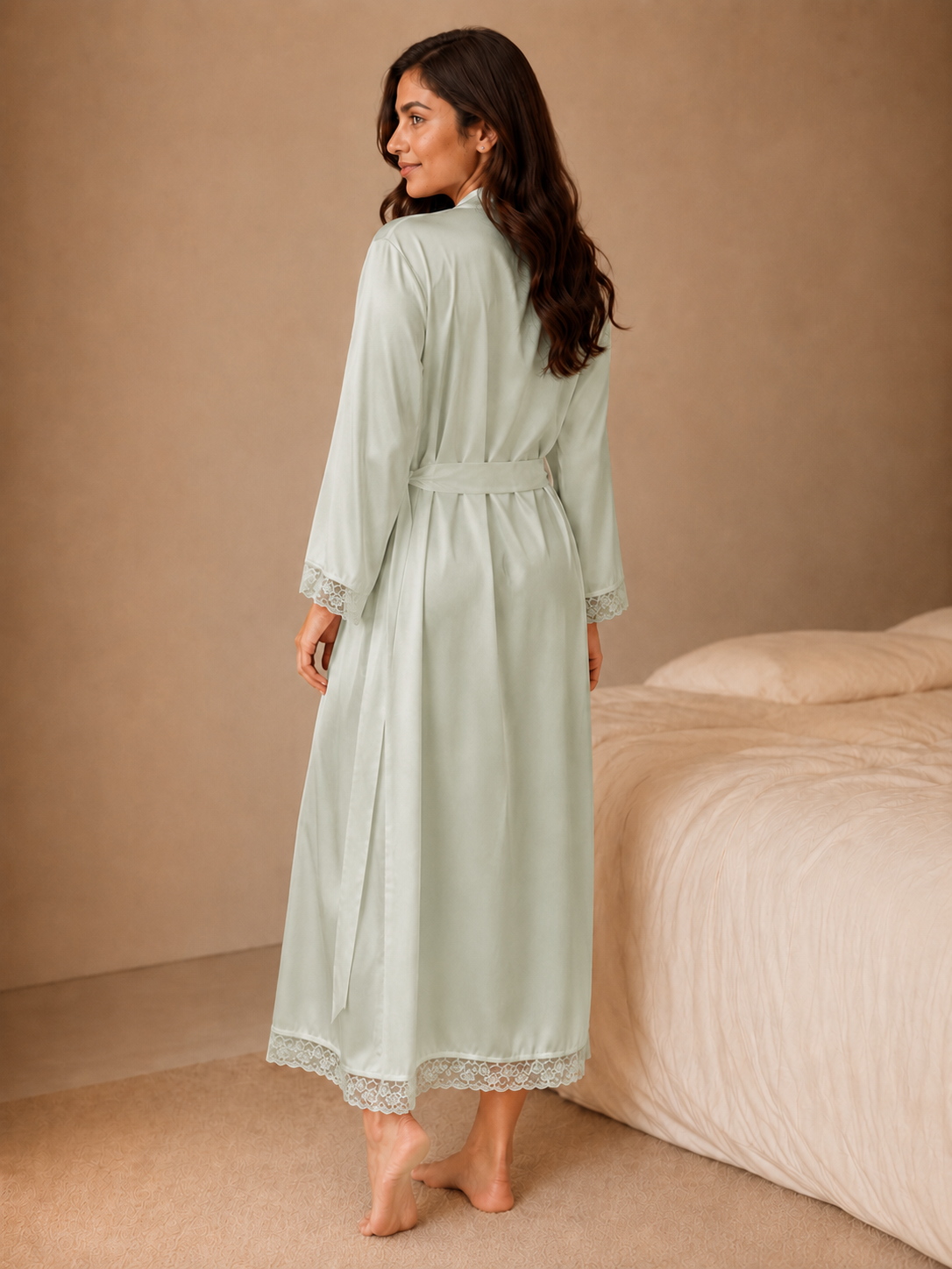 Modal Satin Lace 3-Piece Shorts Nightwear Set